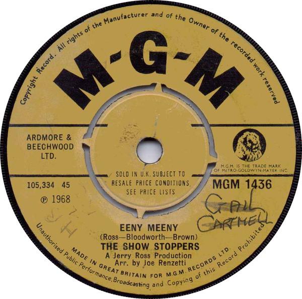 7-дюймовая пластинка SHOW STOPPERS - Eeny Meeny MGM1436 MGM Records 1968 UK Соул/Фанк Б/У