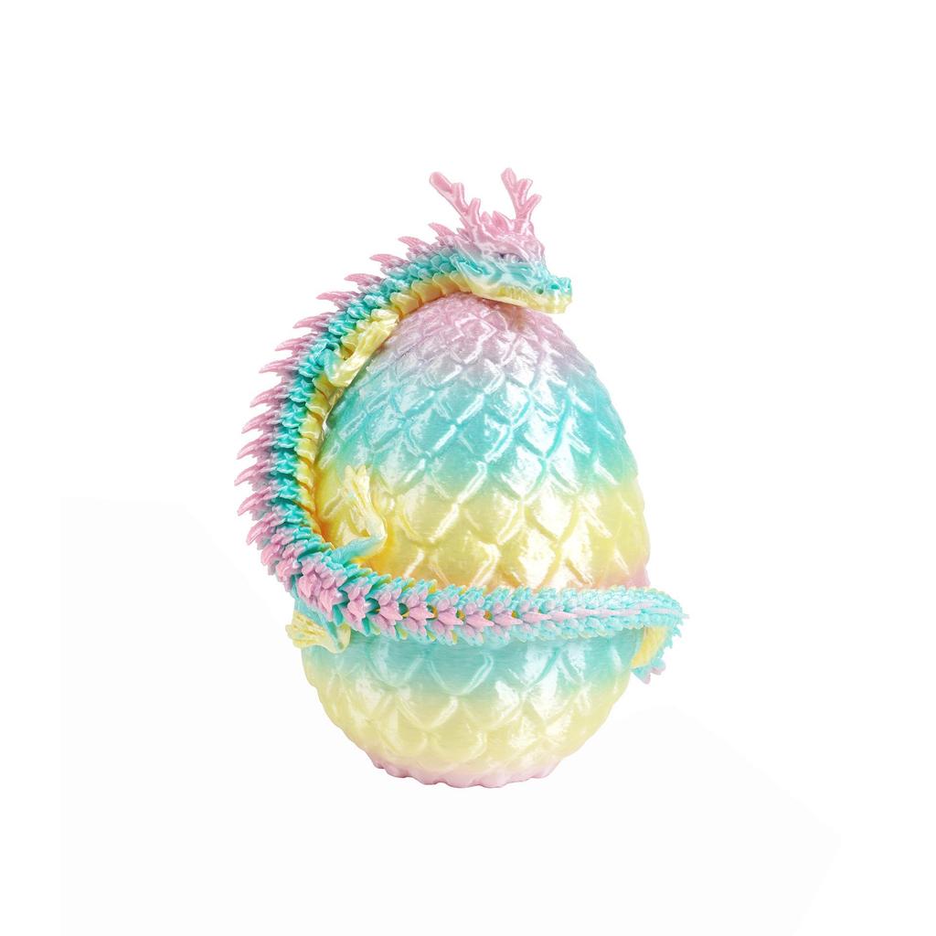 Colorful 3D Chinese Dragon Egg Ornaments - Trendy Decorative Gift & Toy