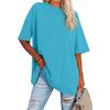 Womens' Fashionable And Casual Solid-color Basic Round-neck Short-sleeved Top