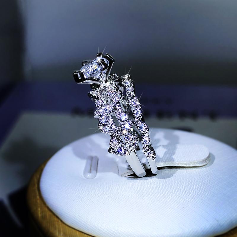 Медь Великолепные Большие Кольца с Кубическим Цирконием для Женщин Изысканный Подарок на Свадебную Годовщину Женское Вечернее Кольцо Блестящие Модные Ювелирные Изделия