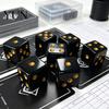 Acrylic Dice Set 5/10/15Pcs 16mm Black with Golden Dots, 6-Sided Gaming Set, Classic Tabletop Board Game Accessories