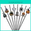 Decorative Creative Halloween Paper Straws Set Party Decor Drink Accessories