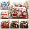 Бытовое постельное белье с 3D рождественской печатью, односпальная кровать, двуспальная кровать, полноразмерная наволочка и пододеяльник, 2/3 спальни, бытовые принадлежности