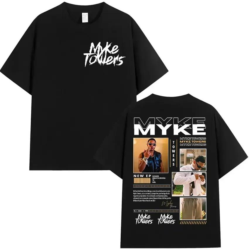 Rapper Myke Towers World Tour 2025 Graphic T Shirt Unisexs Hip Hop Fashion Short Sleeve Tshirt Unisex Pure Cotton Tshirts Streetwear