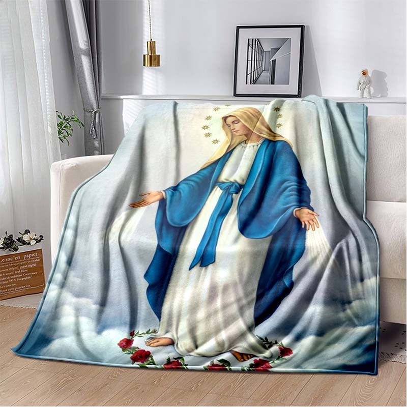 1 PC 3D printed flannel blanket (Our Lady of Guadalupe pattern) home blanket birthday gift..