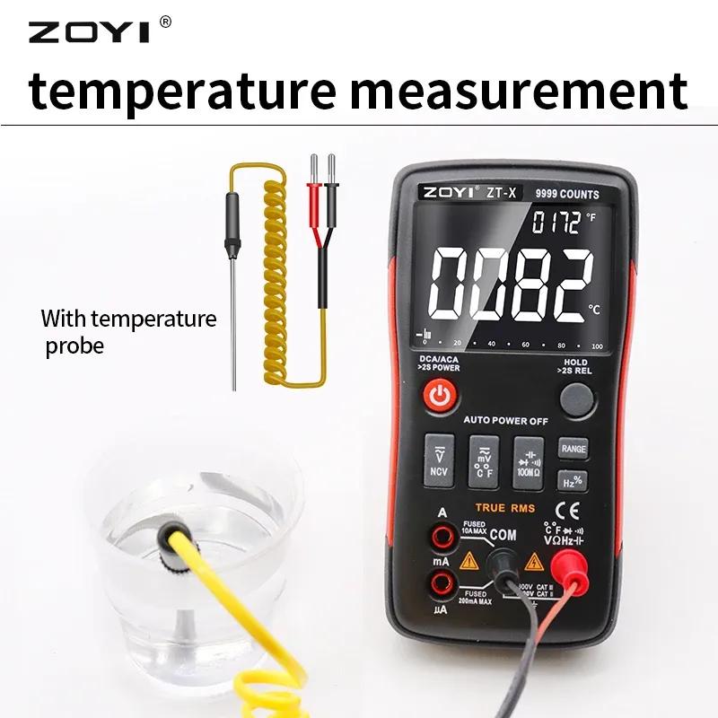 Цифровой мультиметр ZOYI ZT-X T-RMS Автоматический выбор диапазона EBTN ЖК-дисплей Вольтметр/Амперметр постоянного/переменного тока Измеритель емкости, сопротивления, температуры, частоты NCV-тестер
