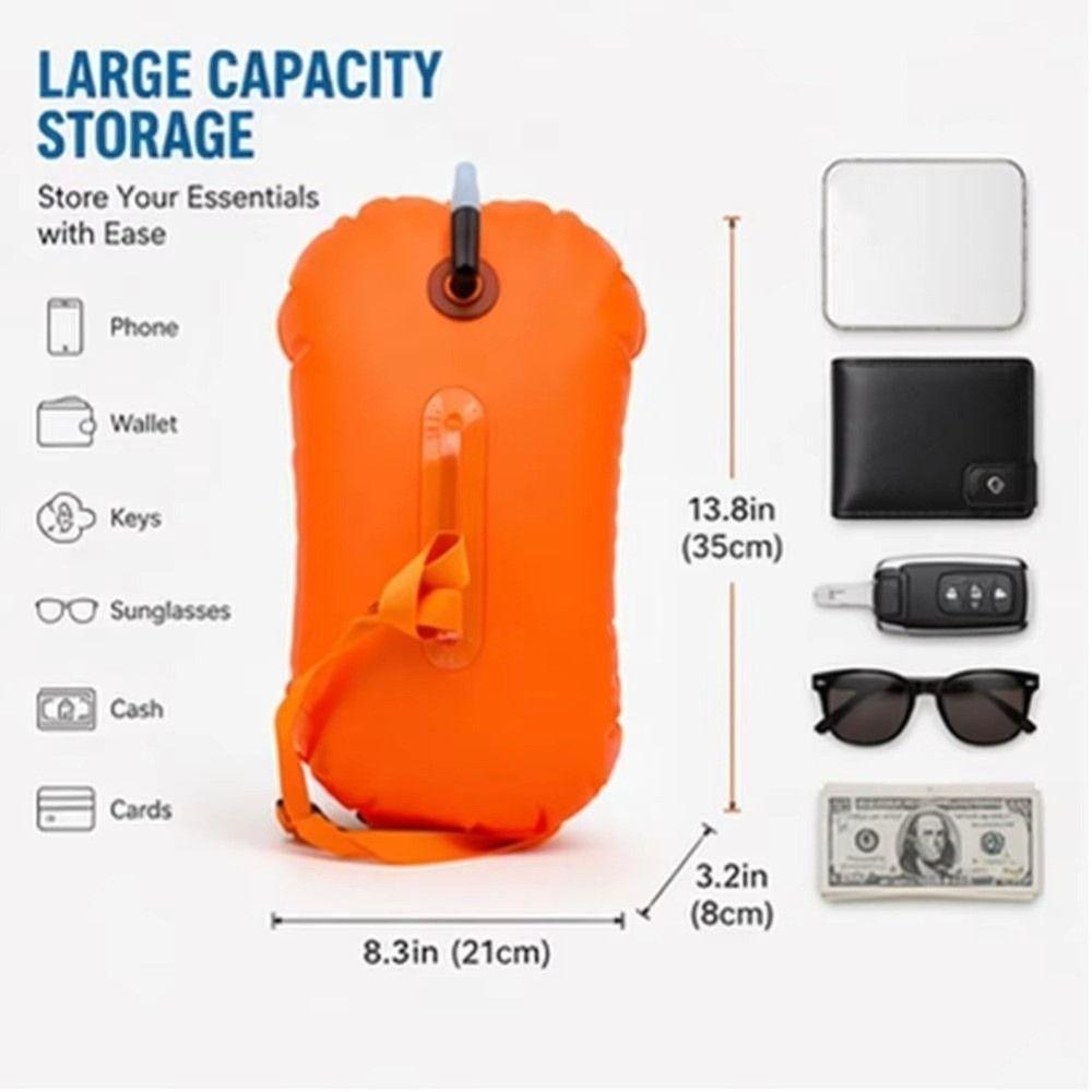 Touchscreen Phone Storage Swim Buoy Waterproof Safety Float Portable Tow Float For Triathletes