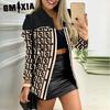 Women's Vintage Casual Lattice Print Autumn Winter Long Sleeve POLO Neck Jackets & Coats