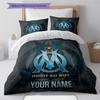 Custom Name Olympique de Marseille Pattern Bedding Quilt Set  Home Decoration  Gift (1 * duvet cover + 2 * pillowcase  without core)