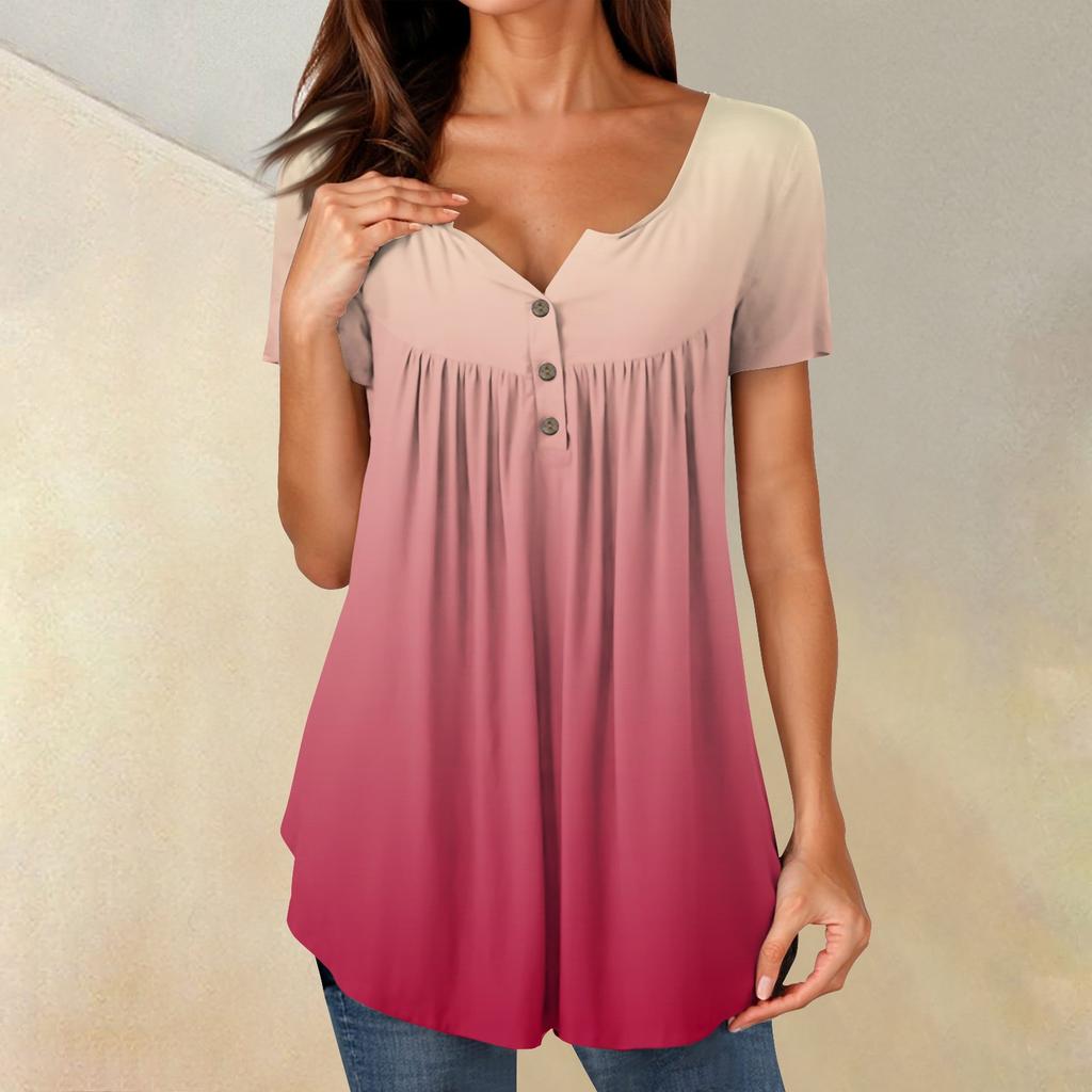 Женские туники, топы, нарядные, повседневные, летние, рубашки с коротким рукавом, свободный крой, плиссированный топ в стиле бохо