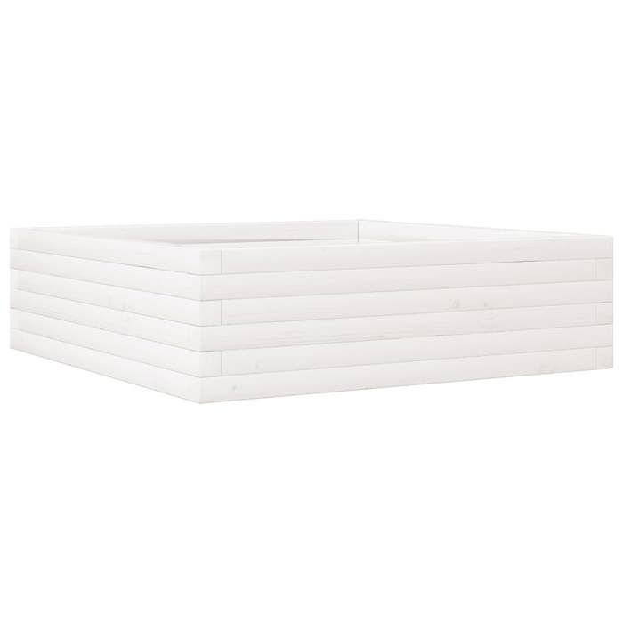 VidaXL Planter White 80x80x23 Cm Solid Pine Wood, Outdoor Planter, Flower Box, Plant Box, Planter 847199