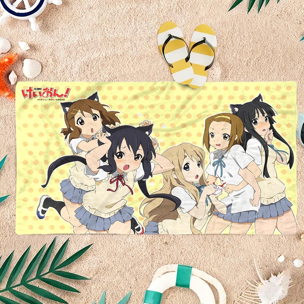 ВИКАМА K-ON! Девушка Свежее Желтое Пляжное Полотенце Быстросохнущее Супервпитывающее Подходит для Пляжного Отдыха Бассейна Летний Подарок для Друзей