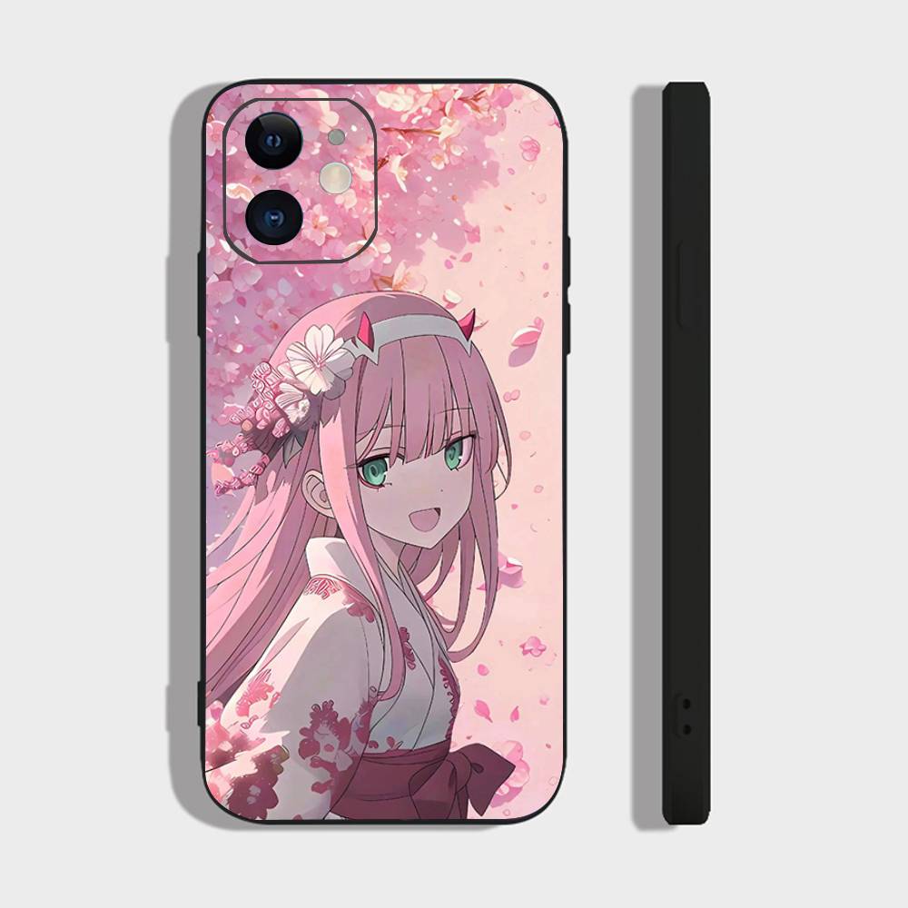 Чехол для телефона Zero Two Animation DARLING In The FRANXX для IPhone 17 Air 16 15 14 13 Pro Max 11 12 Черный силиконовый чехол