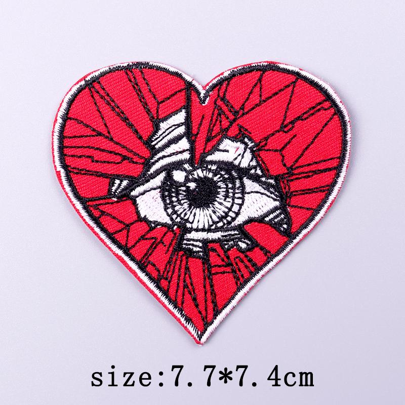 Skull Patch Punk Embroidered Patches For Clothing Stripe Badges Letters Patch Iron On Patches On Clothes DIY Hook Loop Stickers