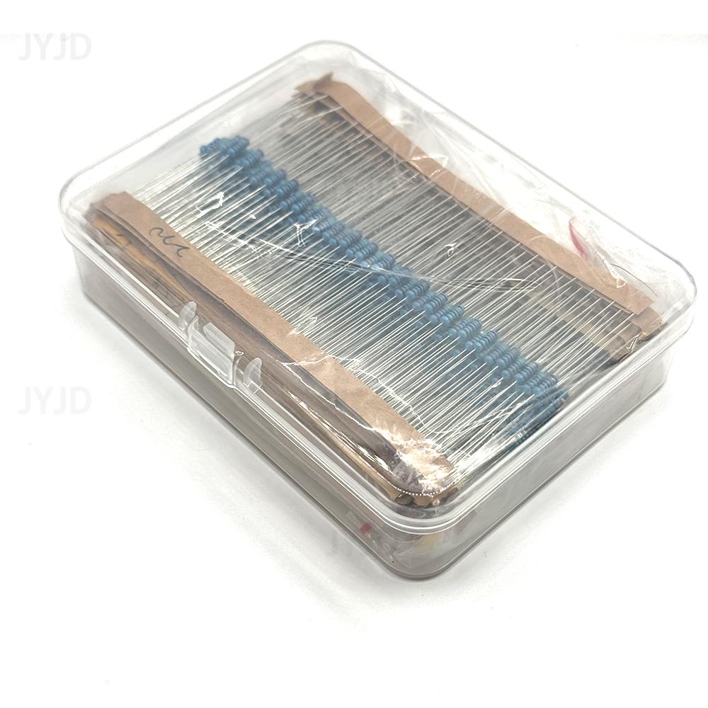 600pcs/set 30 Kinds 1/4W Resistance 1% Metal Film Resistor Pack Assorted Kit 1K 10K 100K 220ohm 1M Resistors