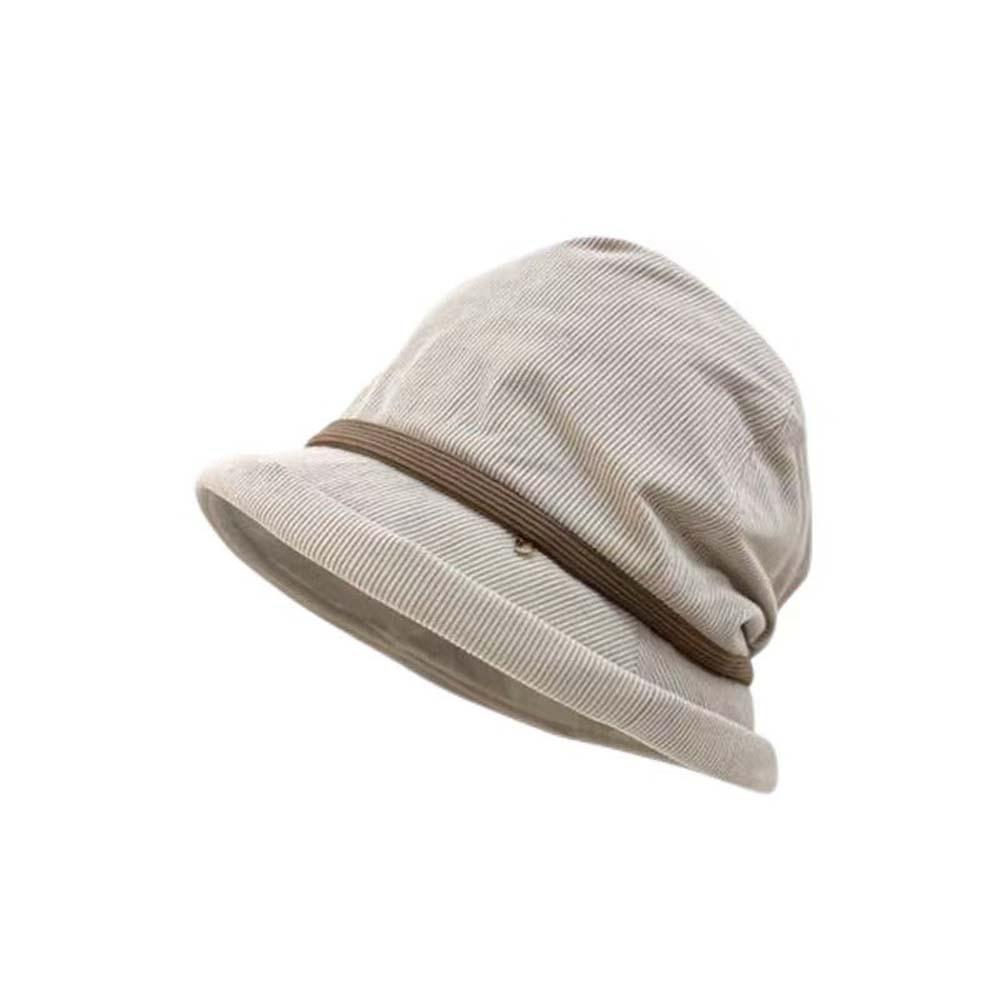 Temperament Corduroy Pullover Cap Solid Color Anti-cold Bucket Hat Winter Fisherman Hat  Daily