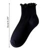 Хлопковые носки до щиколотки с оборками, женские летние милые кавайные корейские носки для девочек, весенние, черные, белые, средней трубки, японские носки