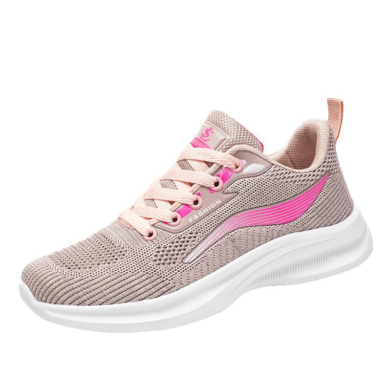 Fly-knit shoes autumn new comfortable and breathable casual shoes mesh low-top color-blocking sports shoes