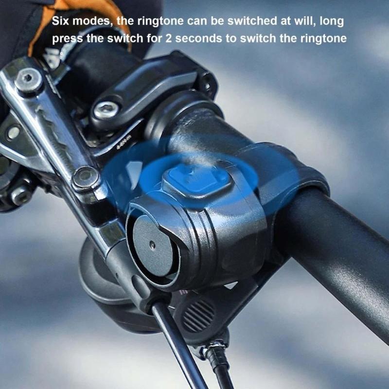 Перезаряжаемый от USB электрический велосипедный гудок для MTB 80 дБ Электронные велосипедные звонки 6 режимов звука Велосипедные звонки для детей и взрослых