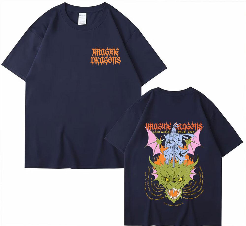 Imagine Dragons KNIGHT DRAGON World Tour Merch Tshirt Men Women Harajuku Aesthetic Hip Hop Tops T Shirts Summer Comfort T Shirt