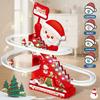 Christmas Santa Electric Toy Car - Battery Operated Fun Slide Track Car for Kids
