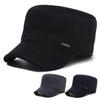 Hat Men'S Flat Top Hat Middle-Aged And Elderly Dad Hat Season Cotton Hat Cold And Warm Adjustable Ear Protector Cap