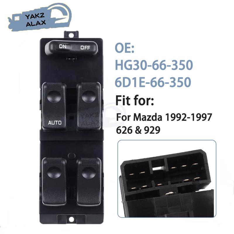 Для Mazda 1992-1996 1997 626 929 6D1E-66-350 Передний левый главный переключатель управления стеклоподъемником Кнопка стеклоподъемника HG30-66-350 Автомобильные аксессуары