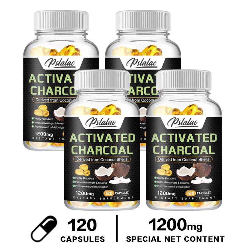 Pslalae - 1200 mg of activated charcoal derived from coconut shell - for digestive health