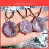 Crystal Necklace With Geometric Design And Amethyst Pendant For Summer Fashion Jewelry