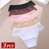3Pcs Seamless Stretch Panties Women Comfort Patchwork Lace Panties Female Low-Waist G-string Sexy Lace Floral Lingerie