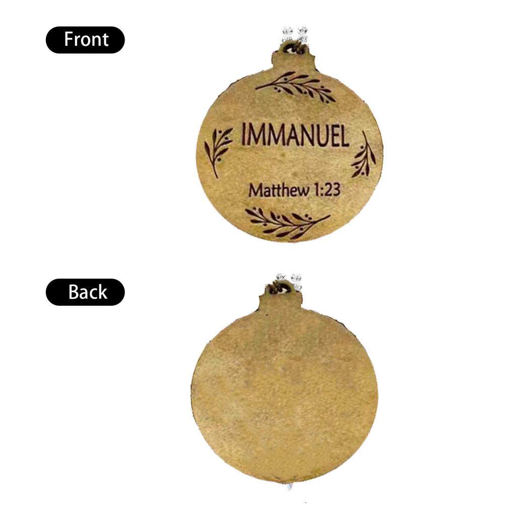 25 штук в упаковке с именами, диаметр 5 см / 2 дюйма | Именной Адвент, деревянные подвесные украшения с именами Спасителя, украшения для декора рождественской елки
