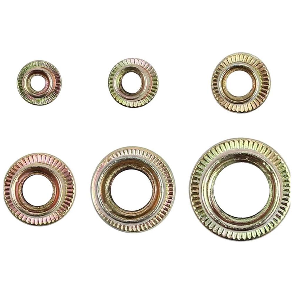 150pcs Rivet Rivet Combination Kit Rivet Nut Tool Kit Steel Yellow Galvanized Thread Rivet Nut Insert Kit M3 / M4 / M5 / M6 / M8