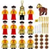 12pcs China Imperial Guards and Palace Soldiers of The Qing Dynasty Minifigure Accessories Building Blocks Toys for Boys
