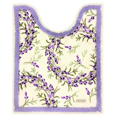Коврик для туалета Senko S.D.S Lavender Long, Прибл.. 80 x 65 см, Фиолетовый цветочный принт, Антибактериальный и устойчивый к запахам, Сделано в Японии, Номер продукта 32686