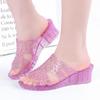 New Summer Sandals Female Crystal Jelly Shoes Beach Shoes Slip Plastic Transparent Shoes Women Sandals Pvc Jelly Sandals