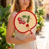Retro Hand-Woven Fan Chinese Style Hand Cranked Fan Compact Hand Braided Fan  Photo Prop