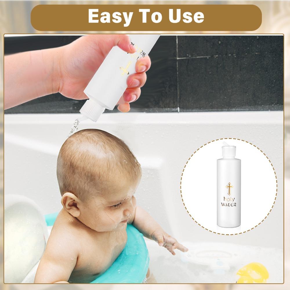 6 шт. Большие бутылки для святой воды 250 мл Пустой контейнер с золотым крестом Пластиковая бутылка для святой воды для компактного католического