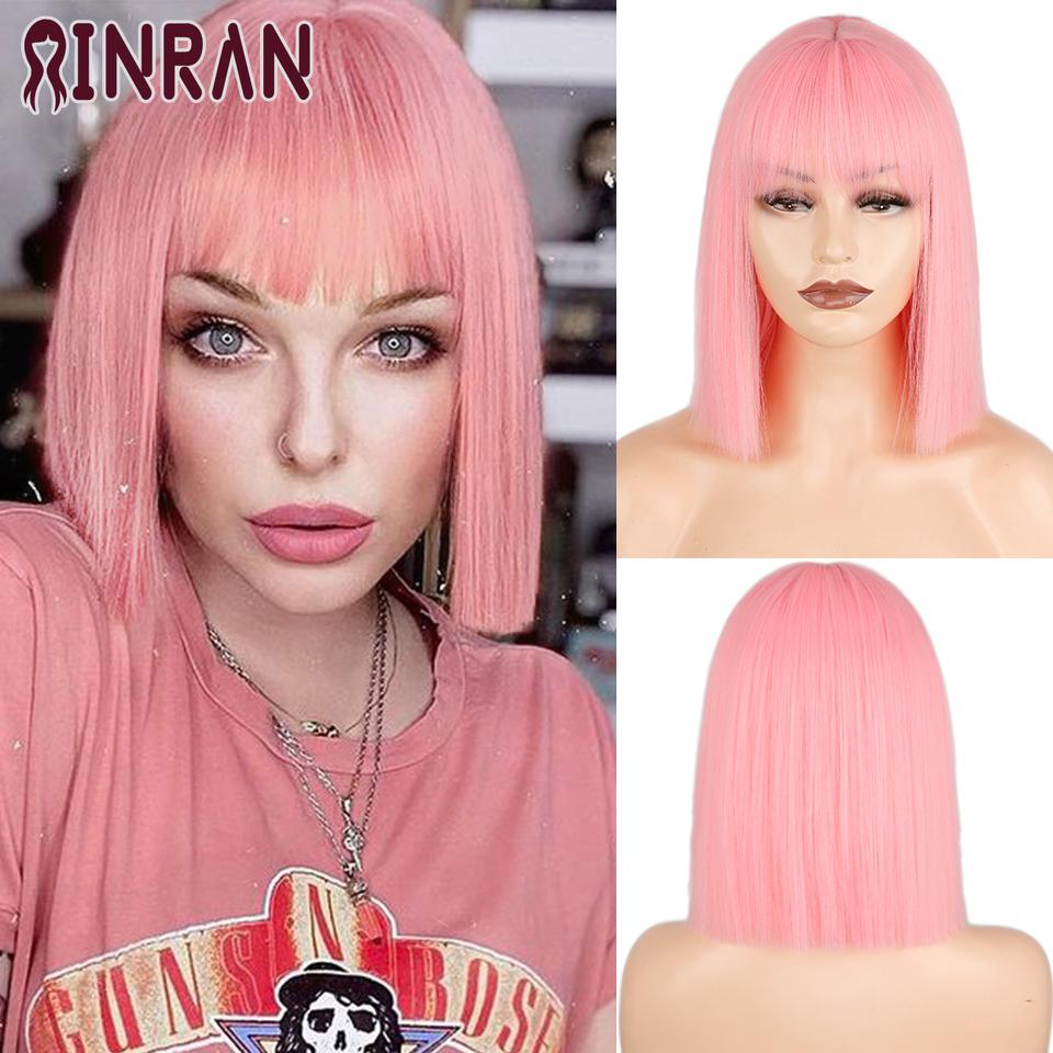 XINRAN Long Straight Wine Red Wig With Bang Synthetic Wigs for Women Heat Resistant Natural Hair for Daily Halloween Cosplay Party