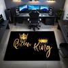 King and Queen Crown Design Polyester Area Rug - 100% Crystal Velvet Plush Floor Mat for Home Decor,Ideal for Bedroom,Living Room,Kitchen,Ba