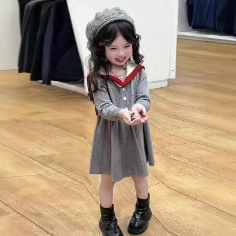 Girls Autumn Knit Dress Long Sleeve Princess Sweater Dress For Toddler And Kids Outerwear