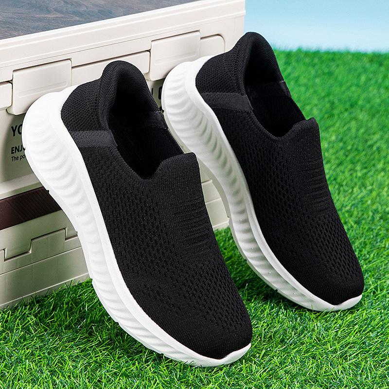 Sleeve casual sports shoes fly-woven light shoes men's large size four-season shoes summer breathable men's shoes