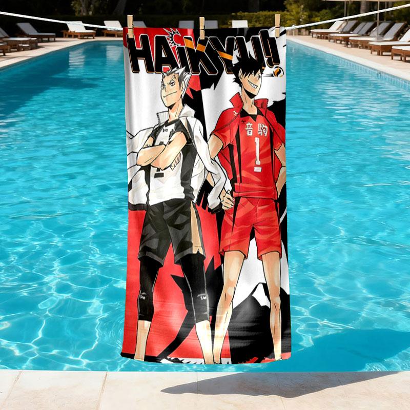 Дизайн пляжного полотенца с принтом Haikyu, Мягкое, Легкое. для дома, ванной, спа, бассейна, йоги, серфинга, кемпинга, подарок семье, другу