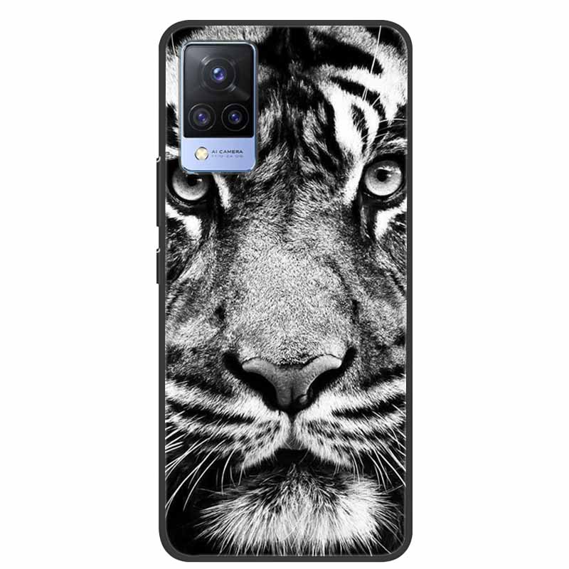 For Vivo S9 V21 V21e Case Black Silicone Back Cover Case For Vivo V21 S9 V21e Phone Cases Cover V 21 e S 9 Funda Coque Cartoon