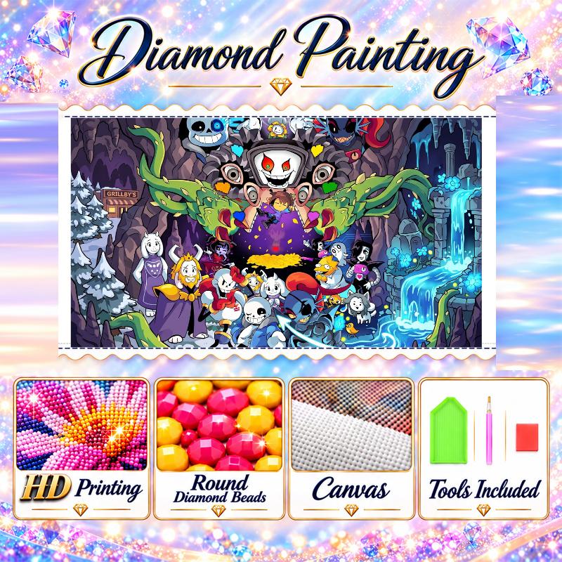 Undertale Diamond Painting Kit 5D Full Drill DIY Diamond Mosaic Wall Art Home Decor