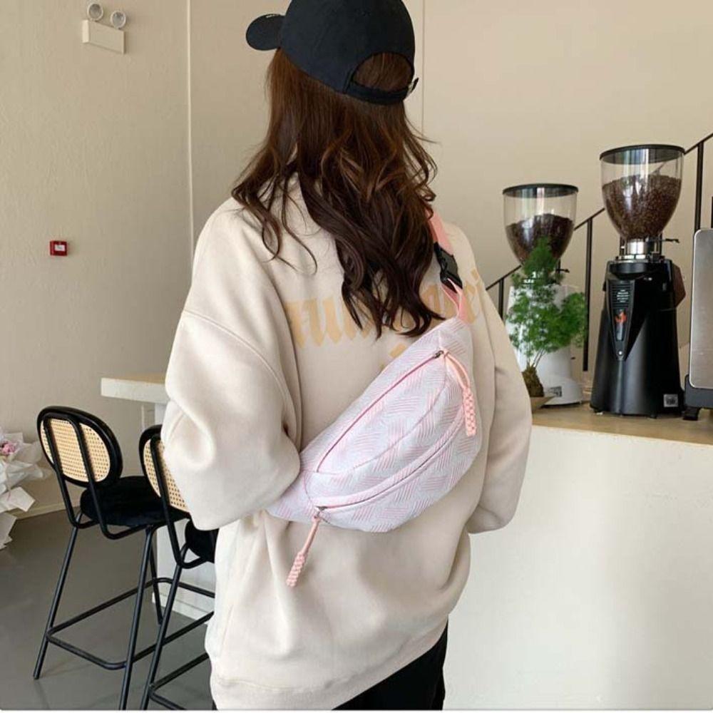 Half Moon Bag Strip Chest Bag Crossbody Bag Crossbody Waist Pack Simple Running Waist Bag Women