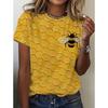 Women's T-Shirts Funny Yellow Bee Cartoon Pattern 3d Print Summer Women's Clothing Casual Short Sleeve Round Neck T-Shirt Tops