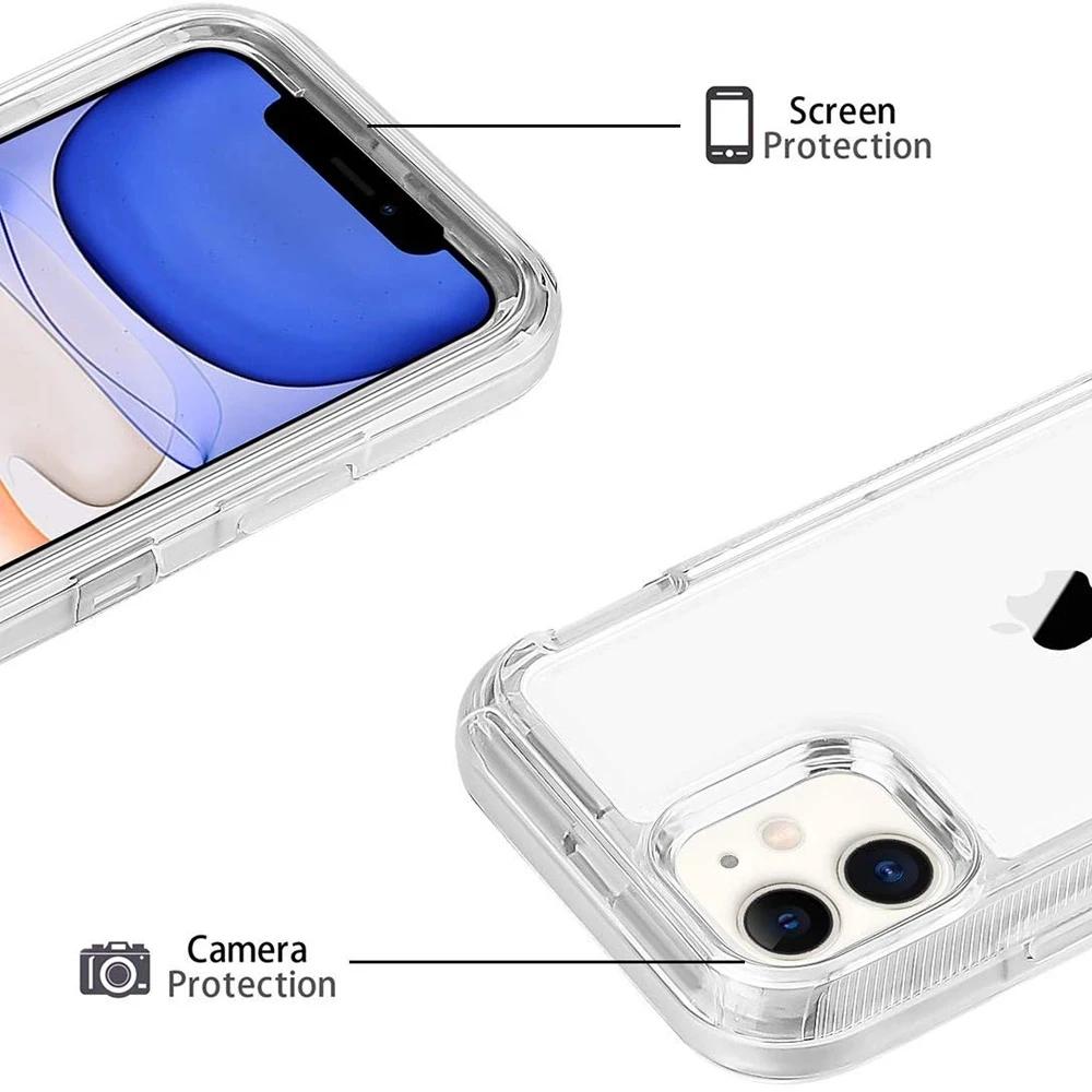 3в1 прочный жесткий чехол Otter Box для iPhone16 Pro Max 15 14 13 11 X XR XSMAX SE 6 7 8Plus прозрачный противоударный защитный чехол с подушкой безопасности