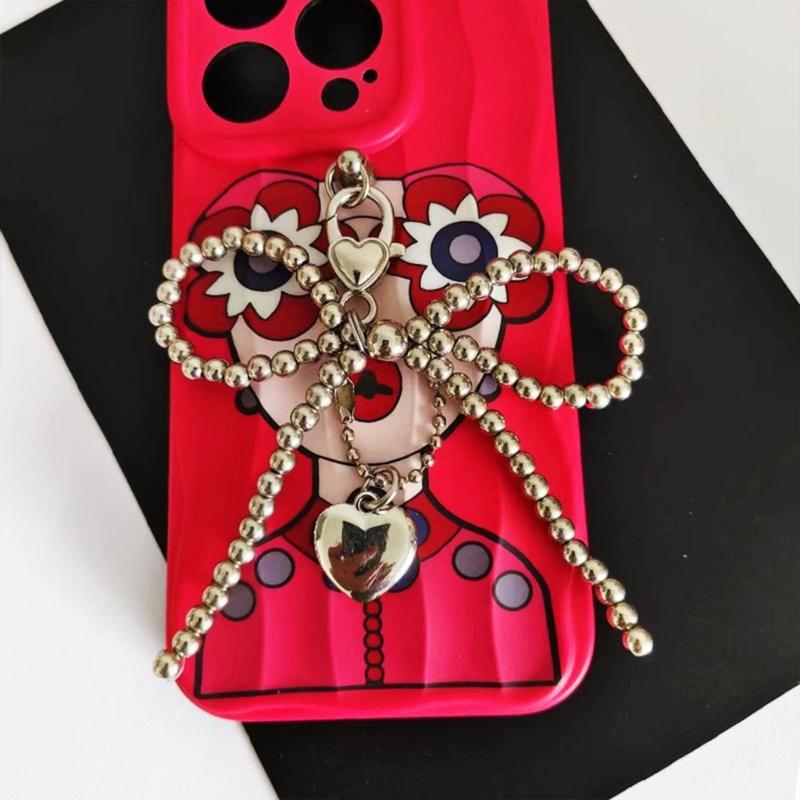 Стильный брелок с бусинами и бантиком, многофункциональный ювелирный шарм, уникальный подвес для телефона, подарок для модных девушек и женщин