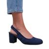 Where's That From Womens/Ladies Edith Suede Sling Back Wide Block Heel Shoes