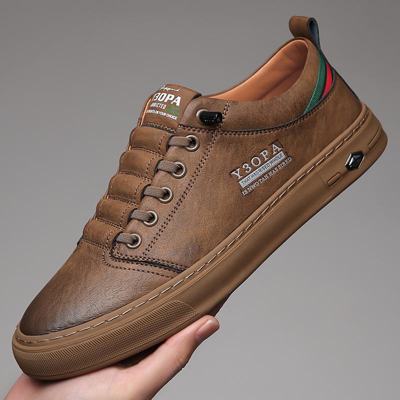 Мода 2024 Лето Новый тренд Универсальная повседневная обувь Мужские спортивные маленькие белые туфли на плоской подошве